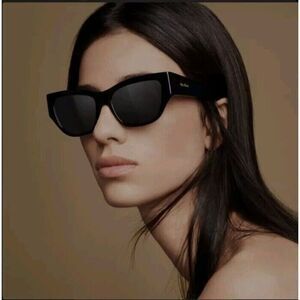 Max Mara Sunglasses MM0041 FRANCOISE  01A Black Mirror Woman new